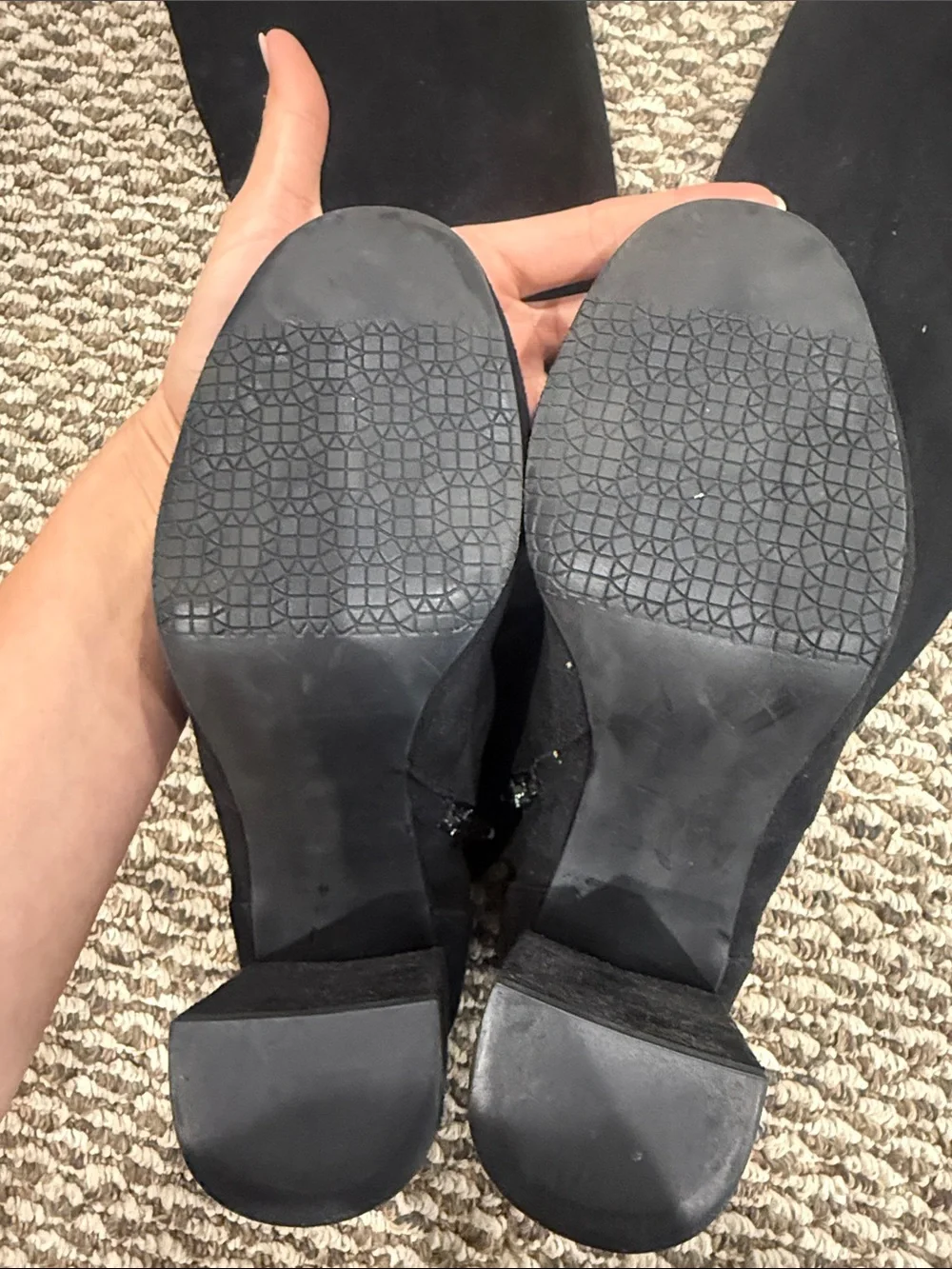 Amazon Black Over-the-Knee Block Heel Boots with Tie Detail